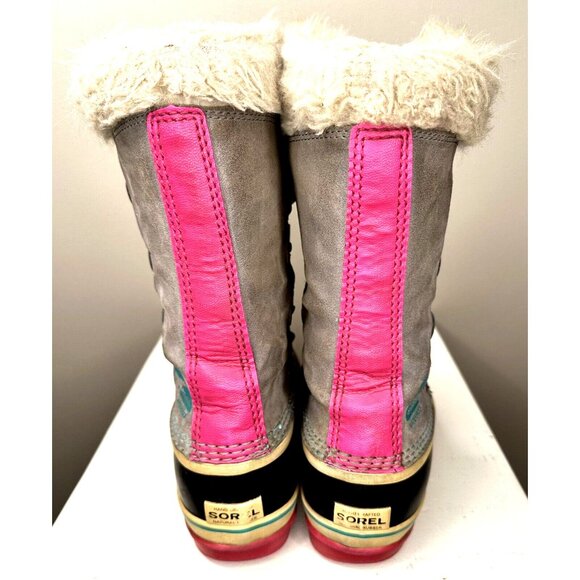 Sorel Womens Boots Winter Snow Insulated Waterproof Lace Up Pink Gray Size 4 - Picture 7 of 13